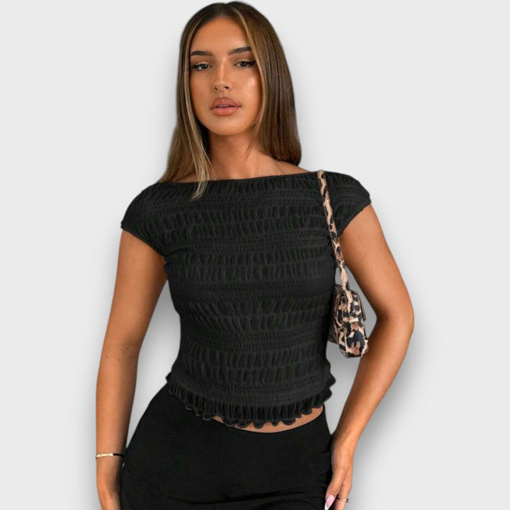 Solena – Structured Top with Playful Charm