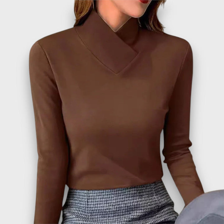 Avrisse – Top with Stand-up Collar