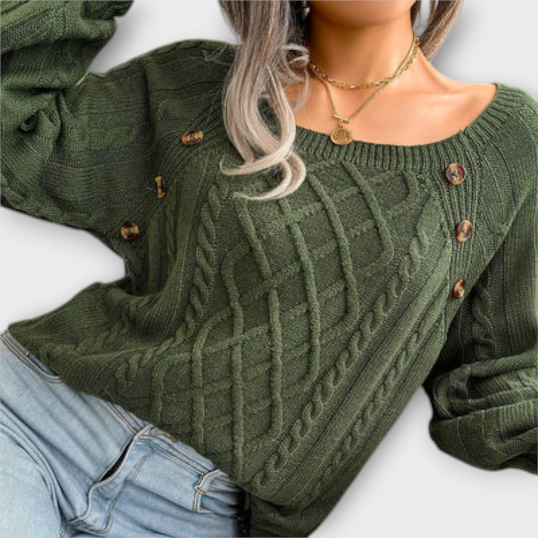 Naelle – Knitted Sweater with Buttons