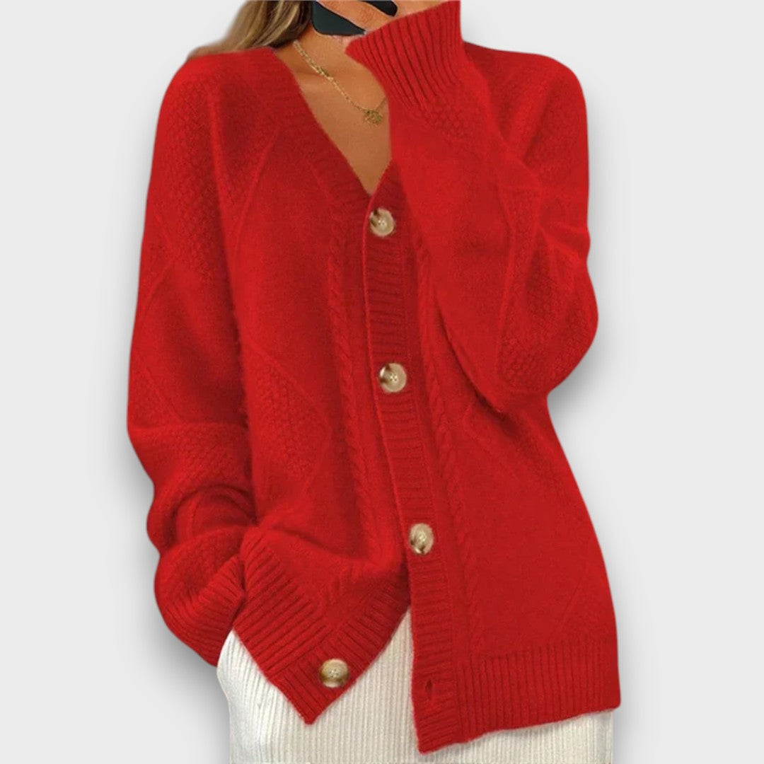 Erelia – Knitted Cardigan with Button Placket