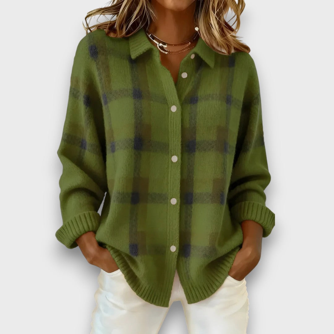 Georgine – Classic Checked Knit Cardigan