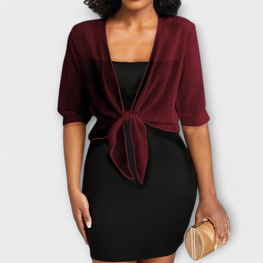 Olivienne – Open-Front Chiffon Blouse