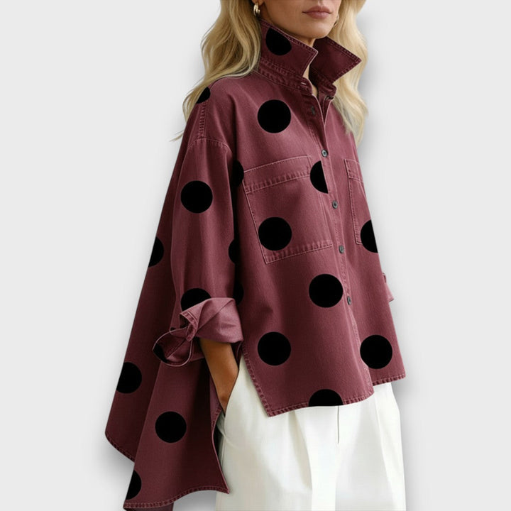 Elvaran – Polka Dot Denim Shirt