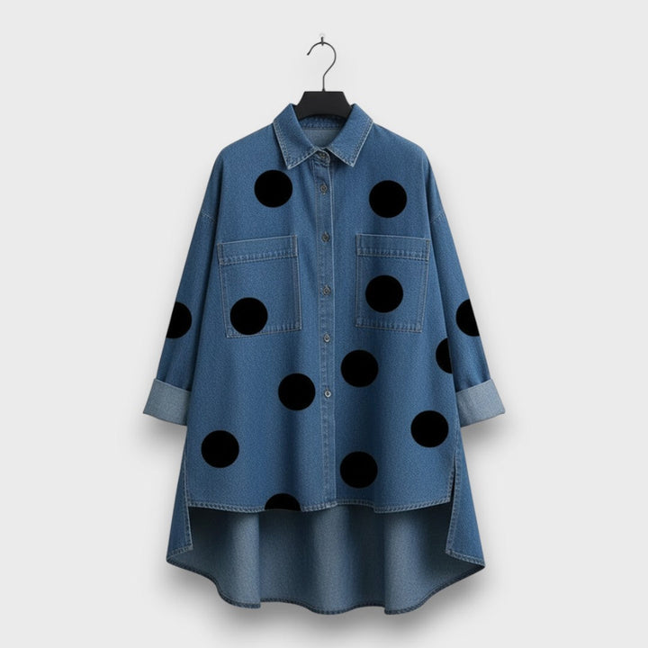 Elvaran – Polka Dot Denim Shirt